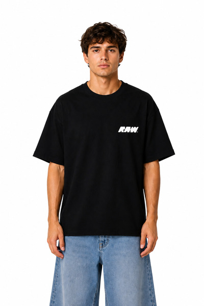 Compostela Unisex Women's Men's Raw Text Logo Front Printed Oversize Thick Fa...