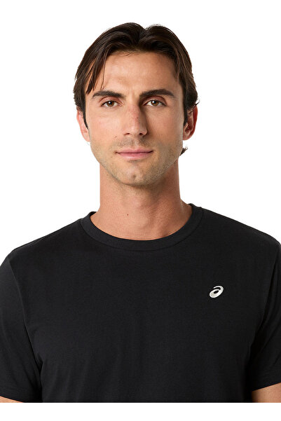 Asics 2031F458-001 SPIRAL EMBROIDER Siyah Yuvarlak Normal Düz Erkek T-Shirt