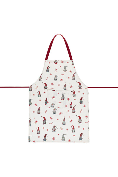 OEM Christmas Kitchen Apron Ecru with Gnome Figures 75x50cm