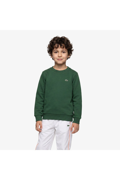 Lacoste Çocuk Bisiklet Yaka Yeşil Sweatshirt