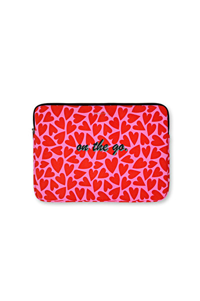 Chapters Laptop Sleeve, Pink & Red Hearts - on the Go