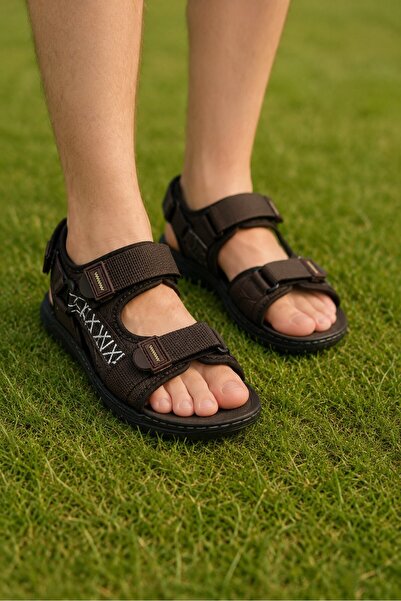 İmerShoes Günlük Erkek Sandalet Kalın Rahat Yumuşak Taban Cırtlı Havuz Deniz ...