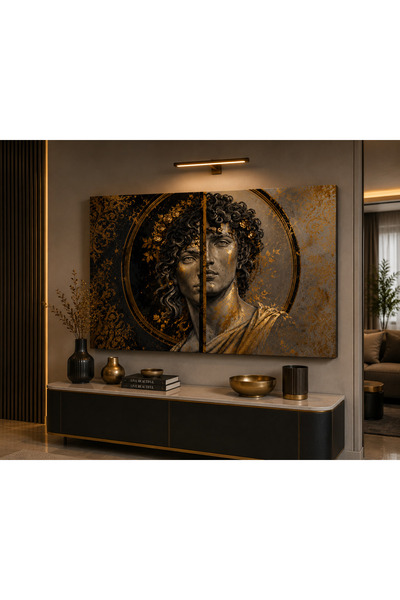 EvimeTablo Gold Barok Antik Roma Heykel Figürlü Kanvas Tablo Modern Ofis Salo...