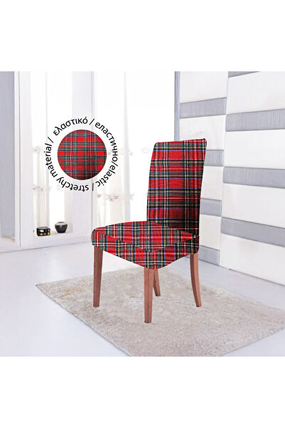Zumzeria Red Checkered Chair Cover