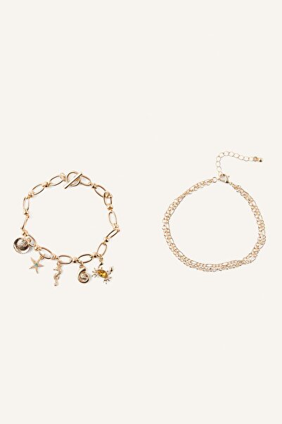 DeFacto Women's Sea Themed 2-Piece Bracelet Set H7440Axns