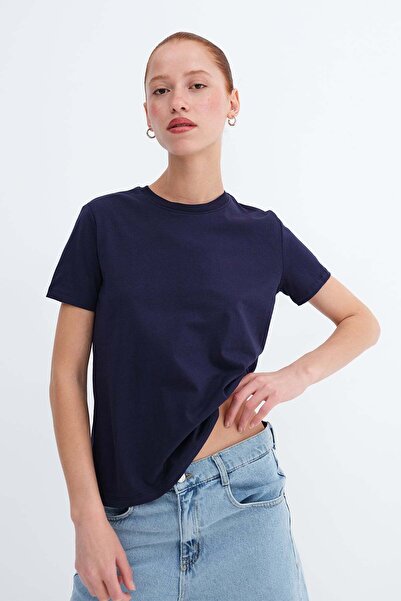 Addax Tricou Basic cu guler rotund P4322-1