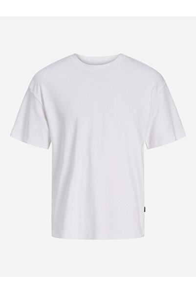 Jack & Jones Men White Cotton Short Sleeve T-Shirt