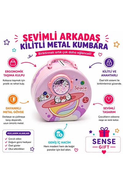 Sense Kilitli Metal Kumbara S-276-PE