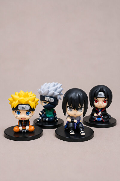 MINDA Naruto 4'lü set Figür Anime - 12 cm Özel Seri - Uzumaki Naruto / Kakash...