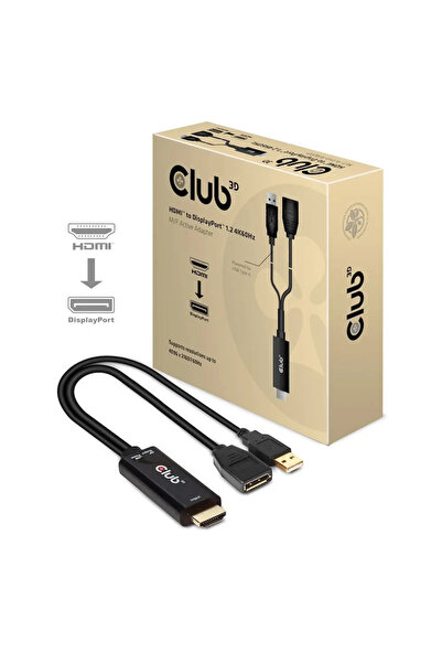 Club 3D Club3D Hdmi 2.0 To Displayport 1.2 4K60Hz Hdr M/F Active Adapter Black