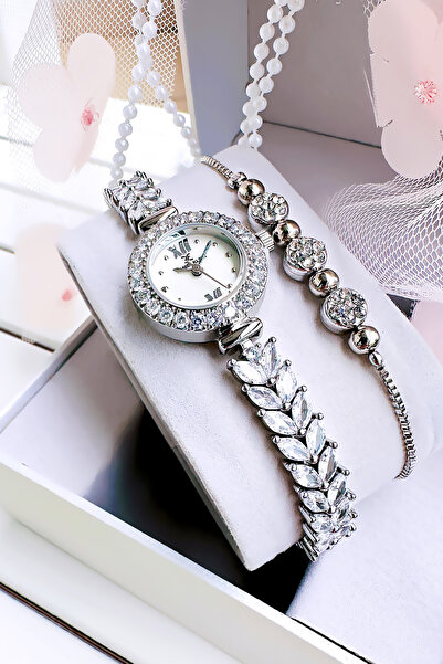 Daniel Klein Wedding Dress Model Zircon Stone Silver Color Women's Watch - St...