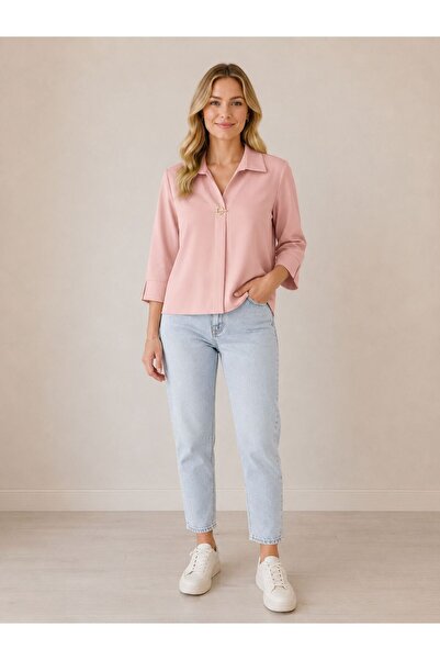 AYHAN Buckle Crepe Blouse