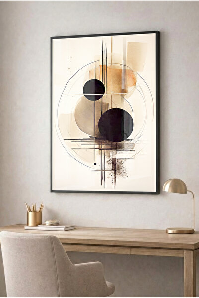 Zevahir Mobilya Dekorasyon Tablou din sticlă cu design geometric minimalist, ...