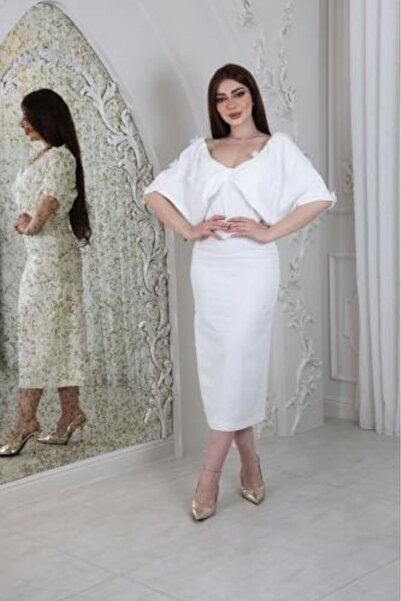 it's Mine White dress with puff sleeves