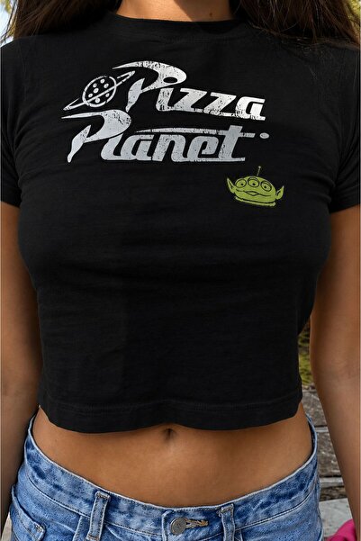 1blood PLANET PİZZA CROP BABY TEE