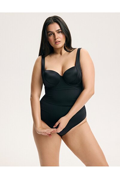 ESOTIQ Women's One-Piece Swimsuit with Padded Cups Adjustable Tummy Draping P...