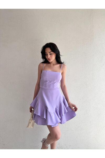 Mooi Butik Mini PRENSES Elbise 5578 - Lila