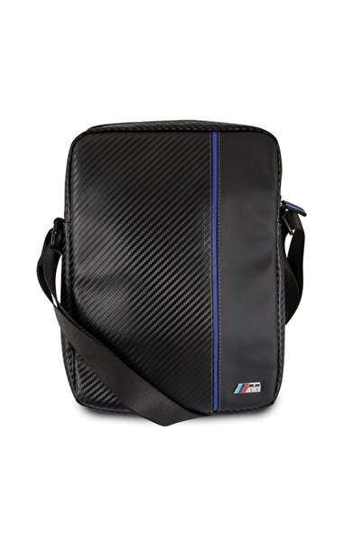 BMW Geantă BMTB8CAPNBK pentru tabletă de 8 inch, negru Carbon/Dungi Albastre