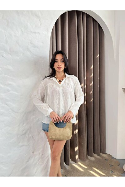 Hira Clothing Soft Touch Chest Gathered Crinkle Aerobin Fabric Casual Shirt