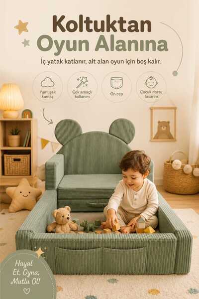 Dizanor Mini Nest 6’sı 1 Arada Modüler Bebek Oyun Parkı, Park Yatak, Beşik, Baza, Oyun Alanı ve Top Havuzu