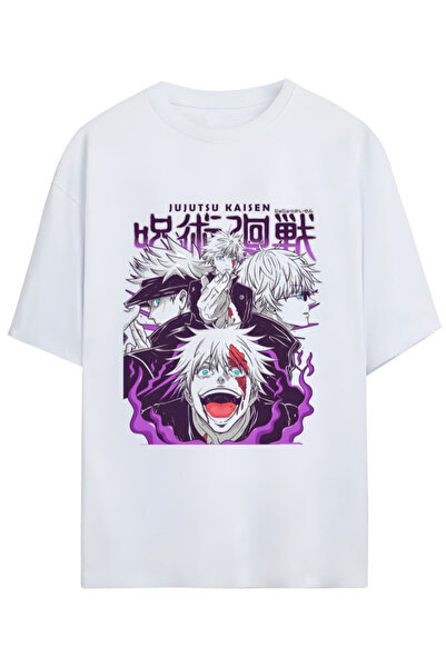 Grafftee Clothing Jujutsu Kaisen Anime Serisi Baskılı Yazılı Pamuklu Unisex T...