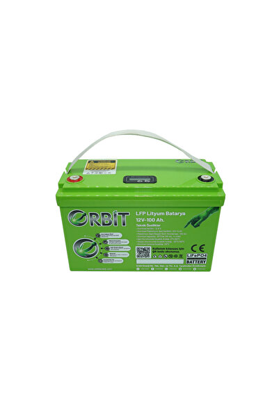 Orbit 12 V 100 Ah LiFePO4 Akü-ABS Kasa-Ekransız