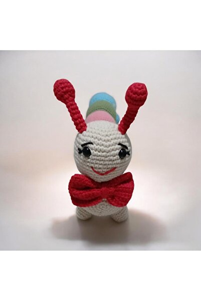 İLMEK CRAFT Sevimli Papyonlu Tırtıl - Amigurumi Oyuncak -Dekor