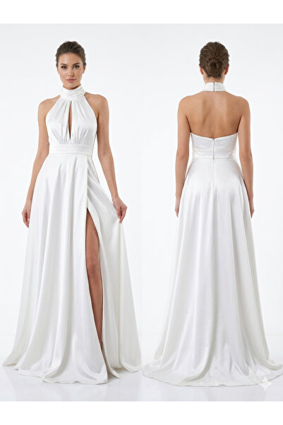 wisteriA Aura Halter Derin Yırtmaçlı Abiye