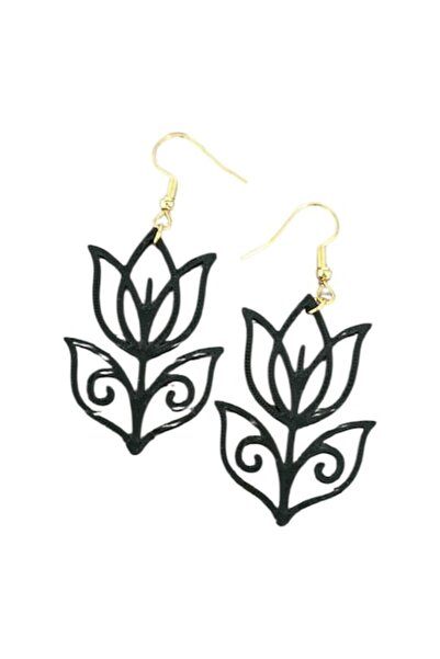 OEM Cercei cu design modern, printați 3D, negru mat, 3x5cm