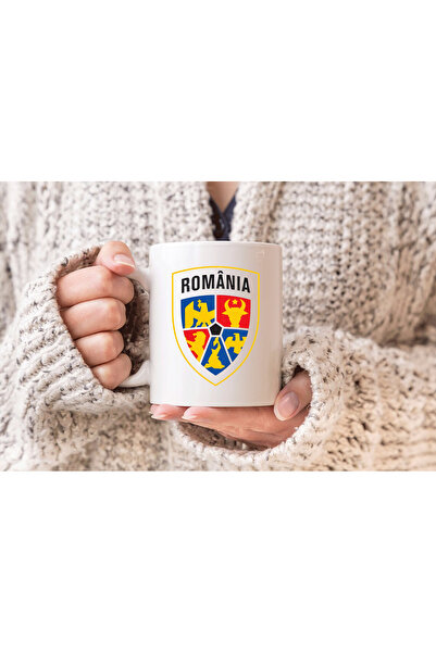 AYDESİGN Romania Printed White Porcelain Mug