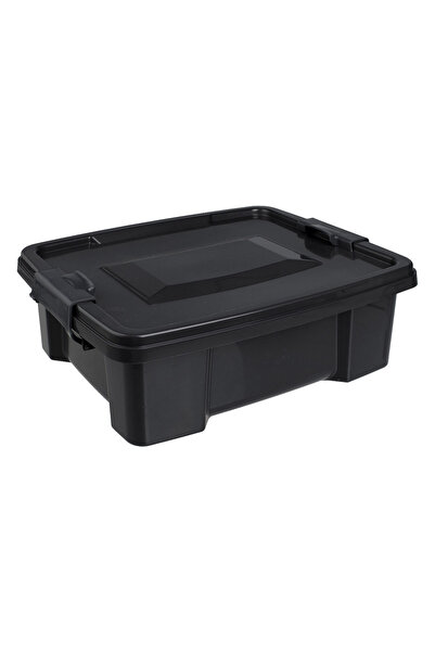 Zumzeria Gray Plastic Storage Box with Lid 7L