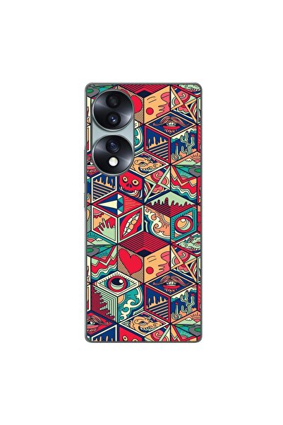OEM Husa compatibila cu Honor 70 Silicon Gel Tpu Model Pop Art Geometric