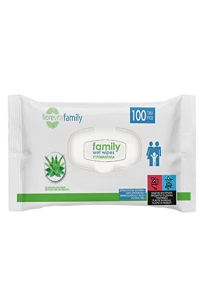 Fiorevita Șervețele umede pentru familie cu Aloe Vera și Vitamina E, 100 bucăți