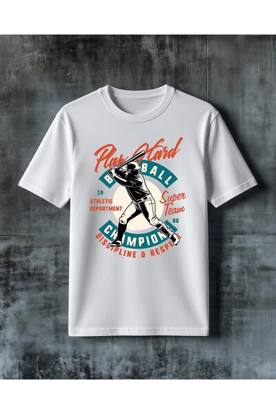 COMVİCHO Playball Beysbol Printed Oversize T-Shirt