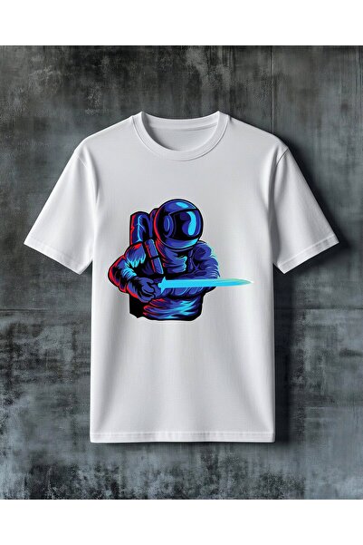 COMVİCHO Alien Astronaut Printed Oversize T-Shirt