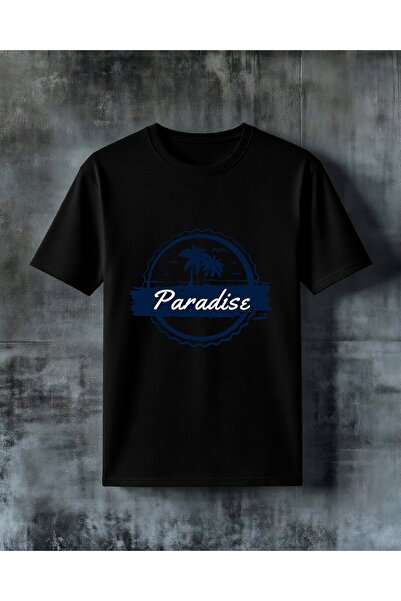 COMVİCHO Paradise Palmiye Logo Printed Oversize T-Shirt