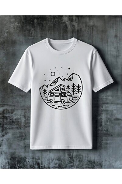 COMVİCHO Kamp Van Dag Orman Printed Oversize T-Shirt