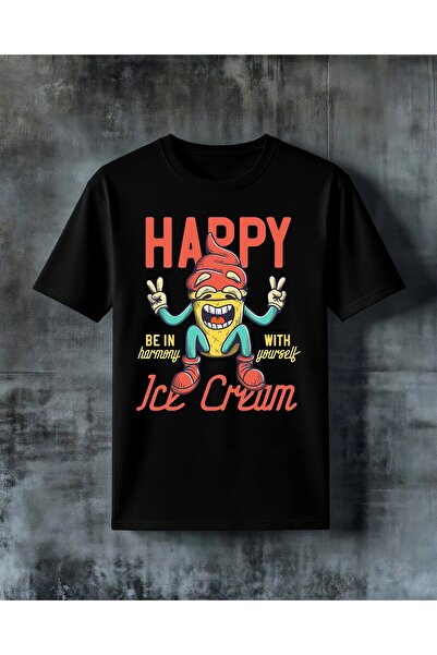 COMVİCHO Happy Ice Cream Printed Oversize T-Shirt