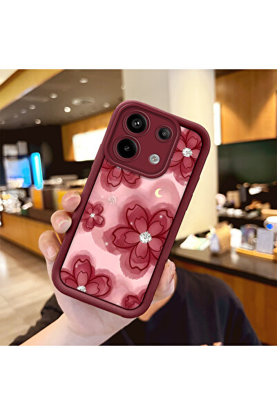 SLIMFELT Redmi Note 13 Pro 5G Uyumlu Yüksek Kaliteli Çiçek Desenli, Düşmeye D...