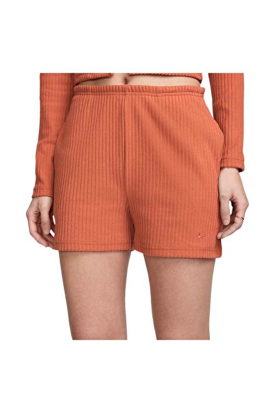 Nike Womens Sportswear Chill Knit High-Waisted Slim 3 Ribbed Shorts M