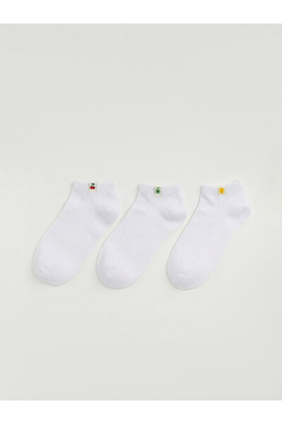 LC Waikiki Embroidered Women's Trainer Socks 3-Pack