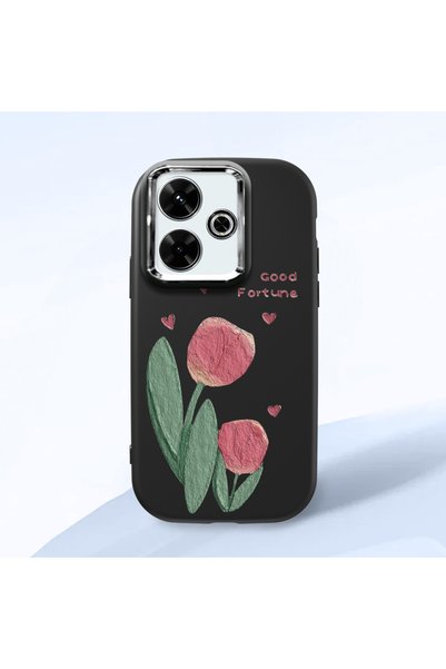 ucuc Poco M6 4g Compatible Shock-Absorbing Camera Protected Black Silicone Case