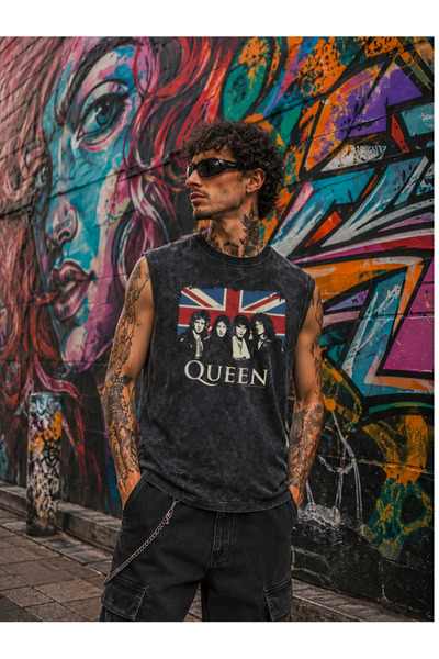 FREAK T-SHIRT Μπλουζάκι Queen Classic Rock Vintage Oversize με μανίκια μηδέν
