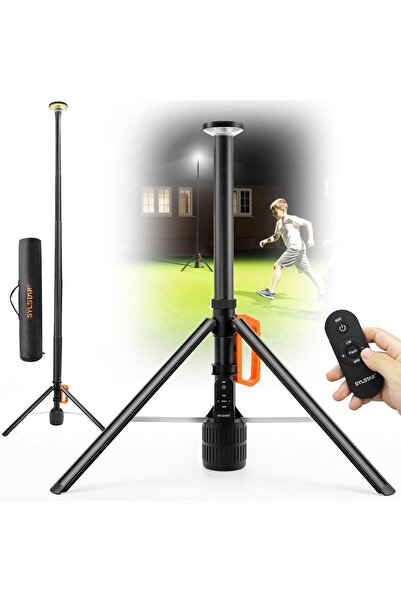 SYLSTAR Portable LED lamp with 2.65m telescopic tripod, 3000 lm, 6000 mAh bat...