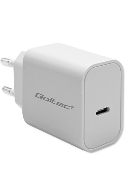 Qoltec Încărcător Super rapid PD USB-C 20W 5-12V 1.67-3A Bia≈Ça