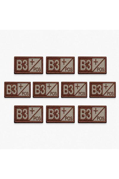 brodezcu Set of 10 patches, emblems, Embroidered badges blood group B3 Positi...