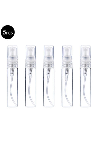 Choice4 5 قطع زجاجات عطر زجاجية صغيرة شفافة سعة 5 مل، 5/10 قطع زجاجات مستحضرا...