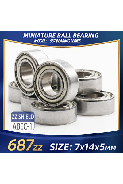 Choice8 10 قطع محامل 687zz ABEC-1 FUSHI 687 ZZ مقاس 7x14x5 مم، 10 قطع محامل 6...