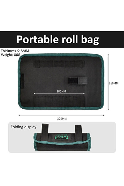 Choice Black Drill Bit Organizer Bag Portable Roll Up Tool Bag for Drill Bits...