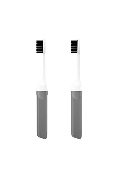 Choice1 black 2pcs travel mini toothbrushes, portable and detachable, teeth c...